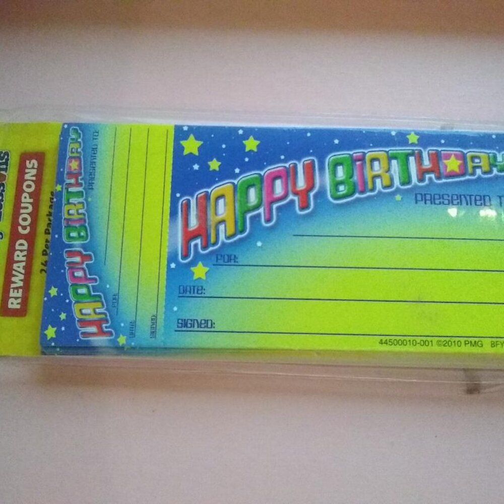 Learning Lessons Happy Birthday Reward Coupons 24 per pack